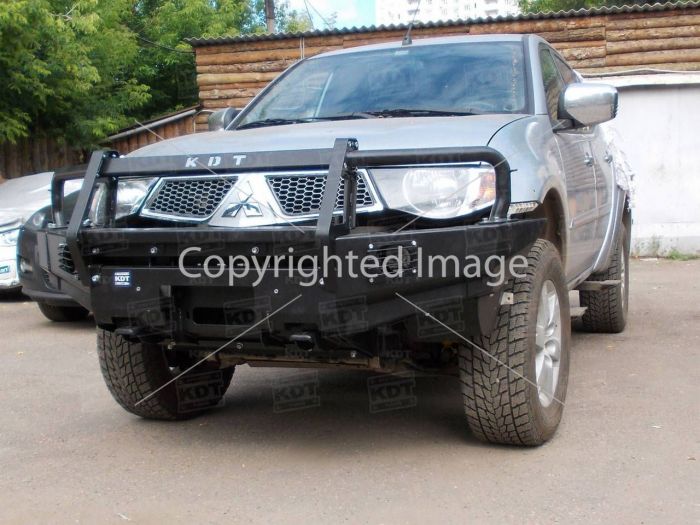 Передний силовой бампер с кенгурином алюминиевый - Mitsubishi L200 Triton до 2014 г.в