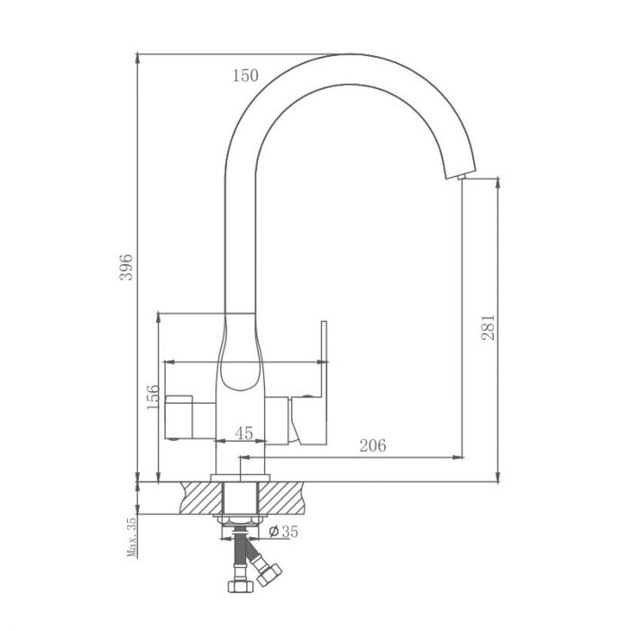 Смеситель для кухни Haiba HB76533-3 серый